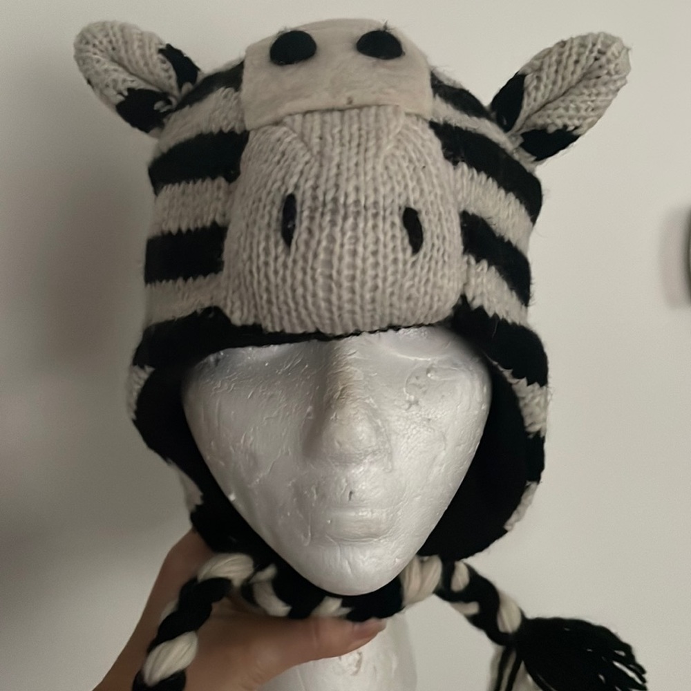 Zebra winter knitted hat (unisex)